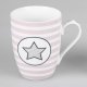 Becher Stern grau/rosa