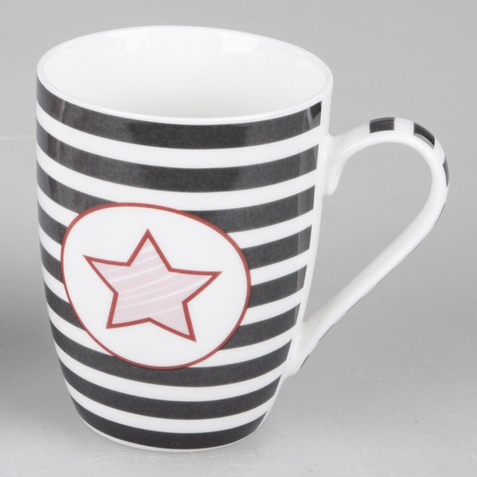Becher Stern grau/rosa