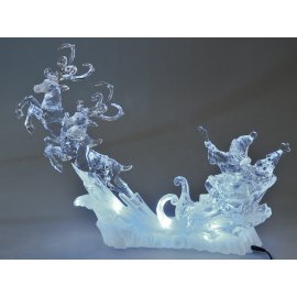Weihnachtsmann auf Schlitten 45cm Acryl mit Licht