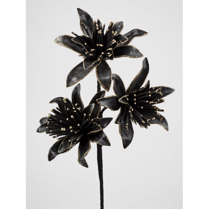 Lilienzweig 90cm schwarz-gold