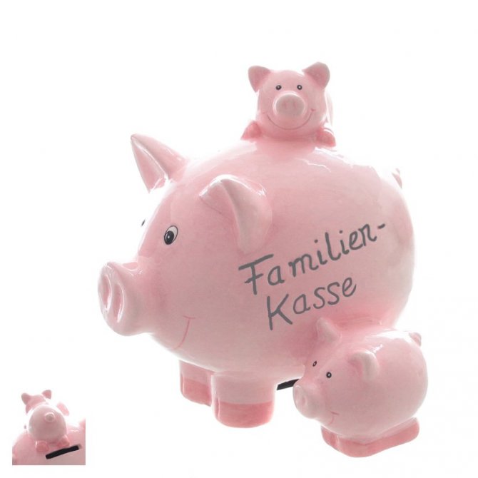 Sparschwein Familien-Kasse 13cm