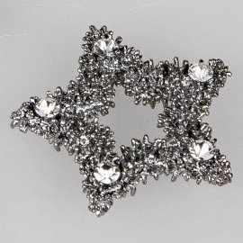 Deko-Stern 4cm schwarz-Kristall