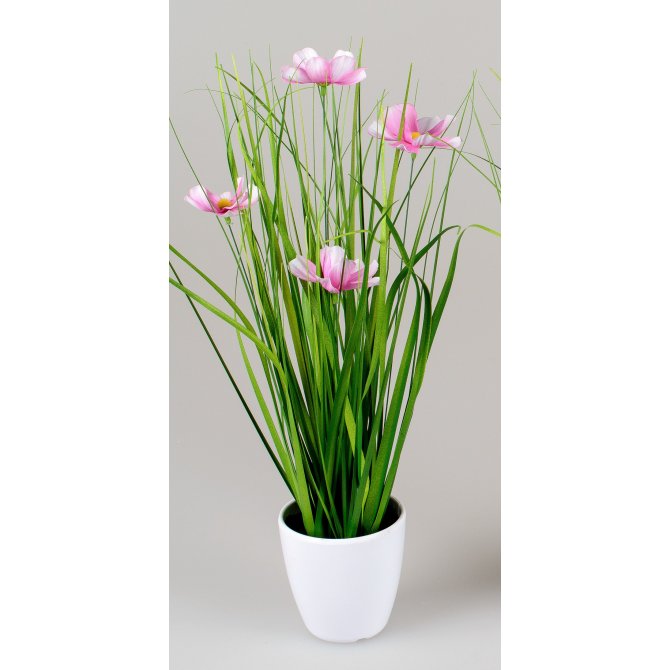 Kunstblume Cosmea 34cm im Topf