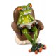 Frosch Opa mit Zeitung auf Sessel