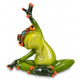 Frosch in Schneidersitz streckend Yoga