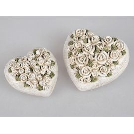 Deko-Herz Rosen Creme