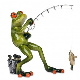 Frosch Angler stehend