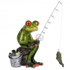 Frosch Angler sitzend