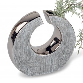 Vase mit Loch 20x19 Nature-Silber