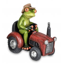 Frosch mit rotem Traktor