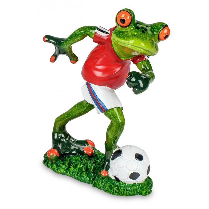 Frosch mit Fußball rot