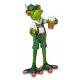 Frosch in Tracht und Bier