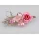 Tischdeko 20cm Rose rosa-Glitter