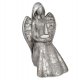 Engel mit Teelicht 29cm Antik-Silber