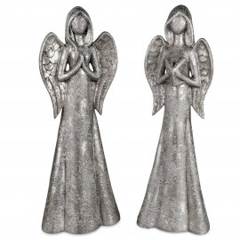 Engel hoch 64cm Antik-Silber