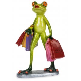 Frosch Shopping mit 6 Einnkaufstüten