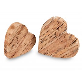Herz liegend Pfirsich - Holz