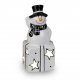 Schneemann auf Geschenk mit LED-Licht