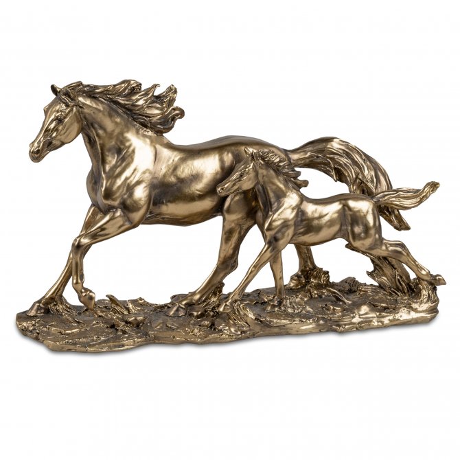 Pferdegruppe 27cm Klassik-Gold
