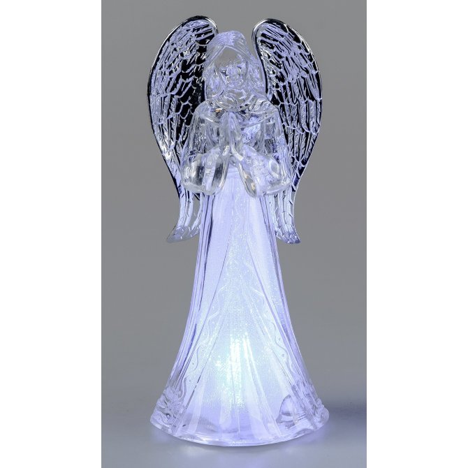 Engel Acryl silber 22cm mit Licht
