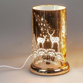 Lampe Hirsch gold mit Touch-Bedienung 24cm