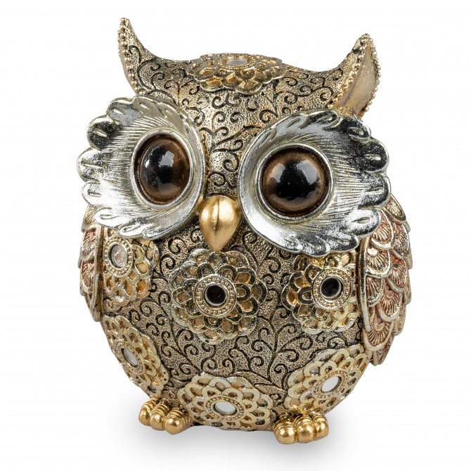 Deko-Eule Gold-Silber