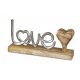 Schriftzug Love mit Herz 24 Alu Mango-Holz