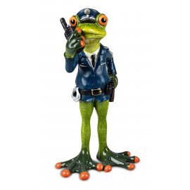 Frosch Polizist mit Funkgerät