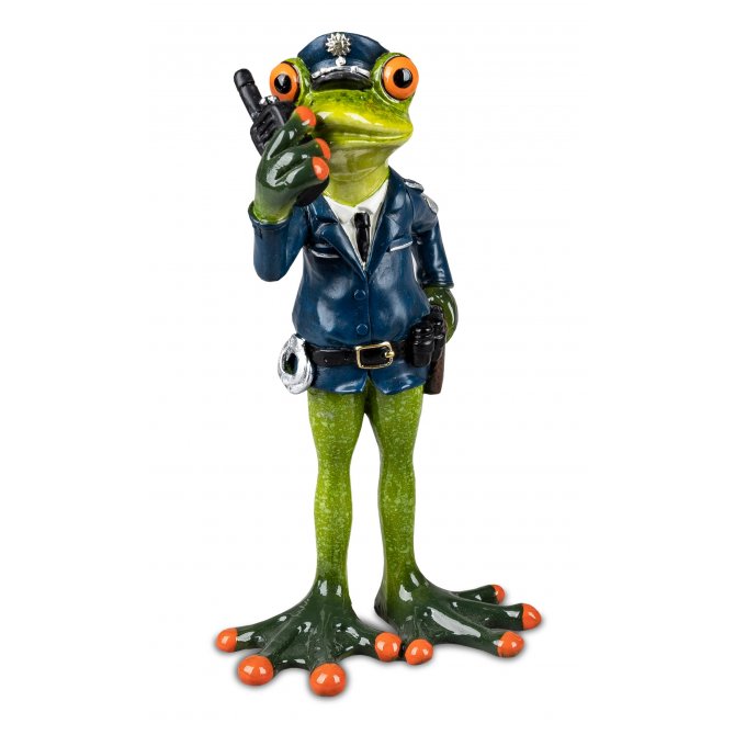 Frosch Polizist mit Funkgerät