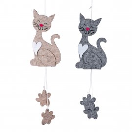 Hängedeko Katze 36cm Filz