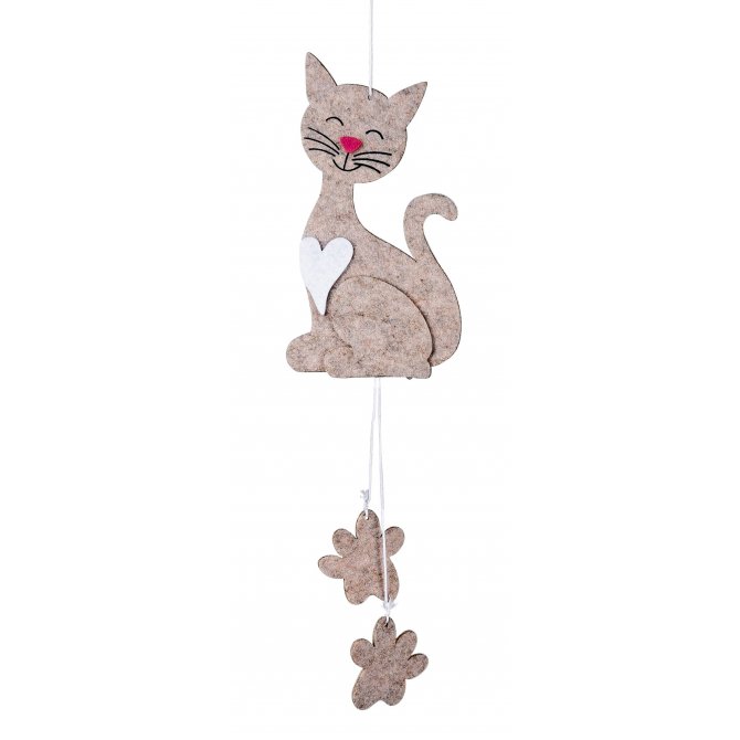 Hängedeko Katze 36cm Filz