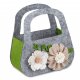 Tasche 16cm Filz mit Blume