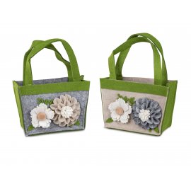 Tasche 20cm Filz mit Blume