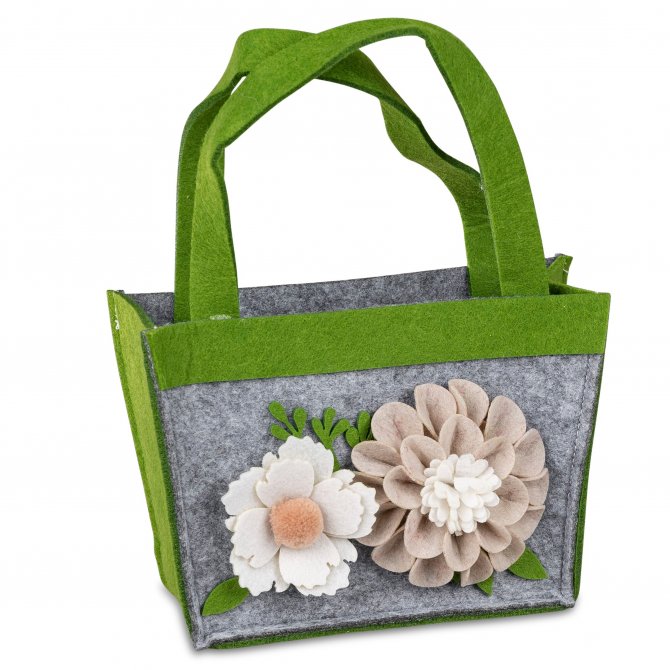 Tasche 20cm Filz mit Blume