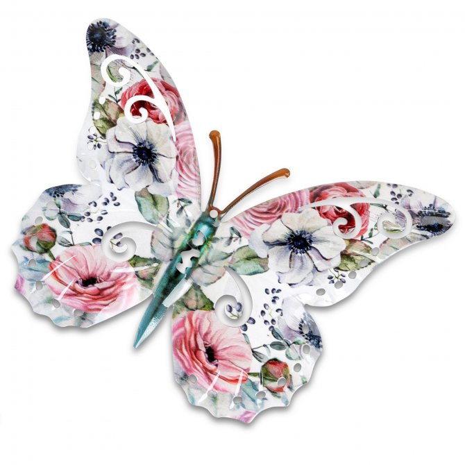 Schmetterling 36cm Metall Blume