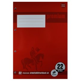 Arbeitsblätterblock A4 22 kariert Premium