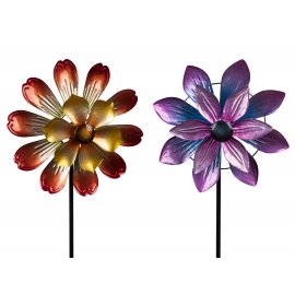 Windrad 30/122cm Metall Blume