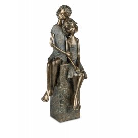 Paar sitzend 40cm Bronzefarben