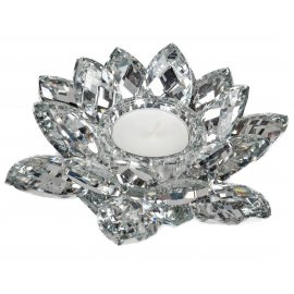 Leuchter Blume 14cm Silber-Kristall