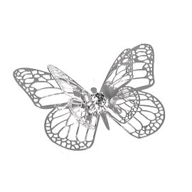 Schmetterling 5cm silber Metall