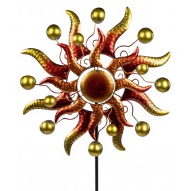 Windrad 44/130cm Metall - Sonne