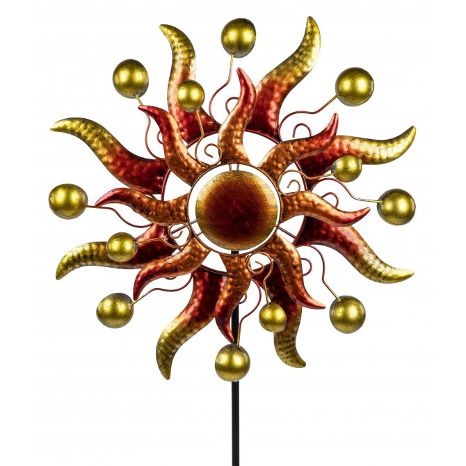 Windrad 44/130cm Metall - Sonne