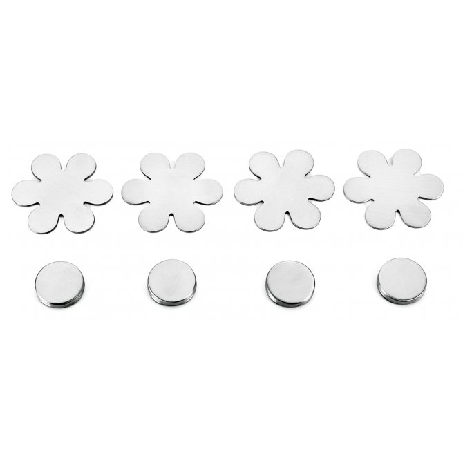 Tischtuch-Magnete 4er Set Blume Edelstahl - Geschenkhaus Bellm