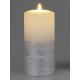 LED-Kerze 9x18 Rustik weiß-silber