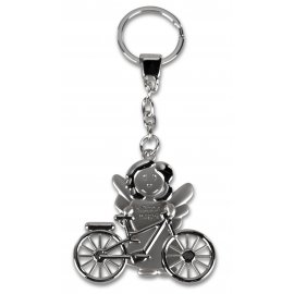 Schlüsselhänger Engel mit Fahrrad