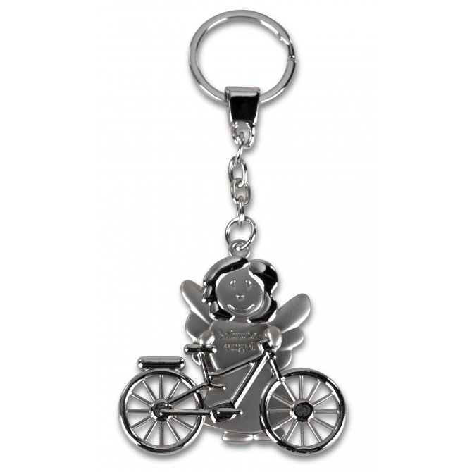 Schlüsselhänger Engel mit Fahrrad