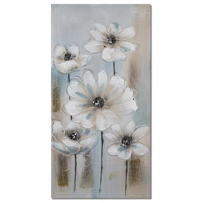 Wandbild 40x80 Blumen blau