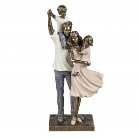 Familie stehend 29cm Antik-gold
