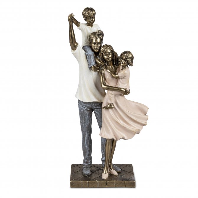 Familie stehend 30cm Antik-gold
