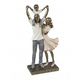Familie stehend 30cm Antik-gold